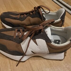New Balance  Brown and White Sneakers